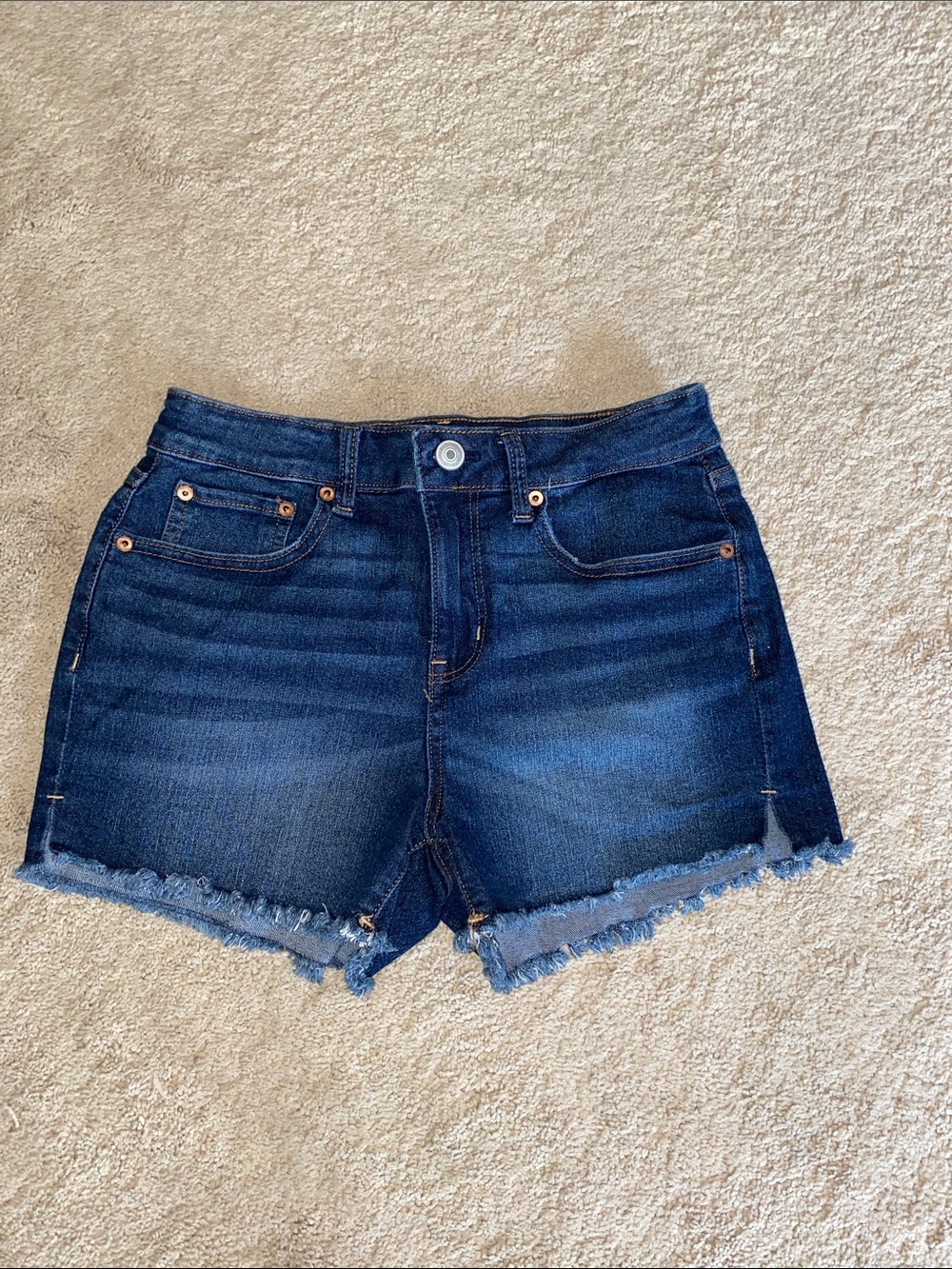 No Boundaries Dark Blue Denim Cutoff Shorts